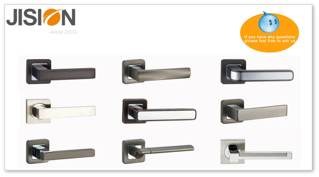 Interior Matte Black Aluminiun Square Rosset Level Door Handles