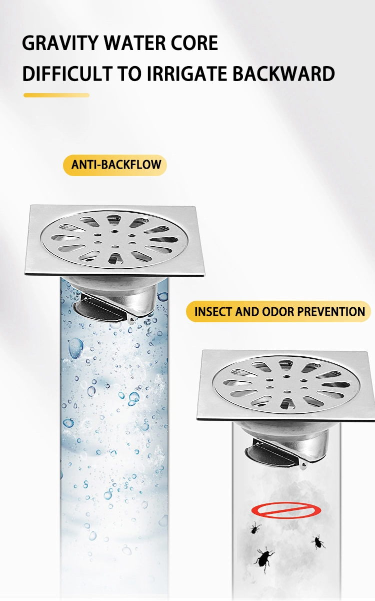 304 Stainless Steel Easy to Install Embedded Shower Room Anti Odor and Anti-Clogging Floor Drain