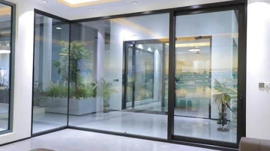 Portes de patio en aluminium de balcon de cadre étroit de conception la plus récente porte coulissante en verre extérieure/intérieure en verre en aluminium à double vitrage