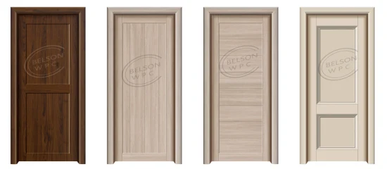 Porte d'assemblage de porte WPC complète pour une bonne apparence de pièce intérieure avec prix d'usine et haute qualité