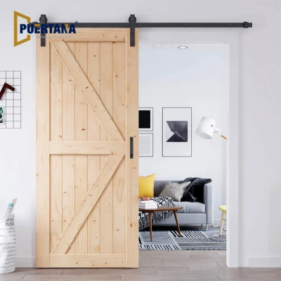 Portes coulissantes de grange de pièce intérieure en bois solide moderne de conception insonorisée