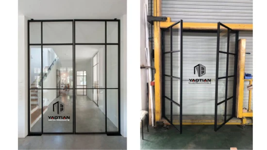 Porte intérieure en verre trempé peinte en noir adapté aux besoins du client résistant contemporain